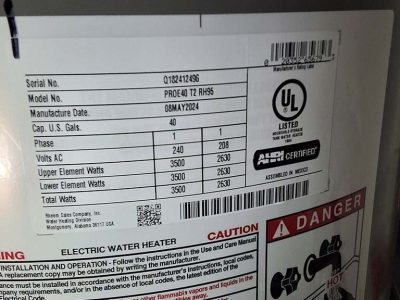 New Residential Water Heater Services