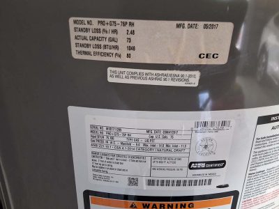 Water Heater System Details